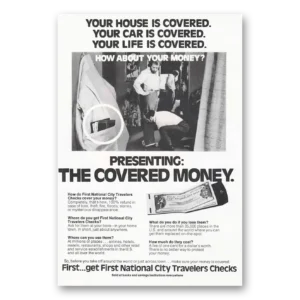 1974 First National City Bank Print Ad | Travelers Checks