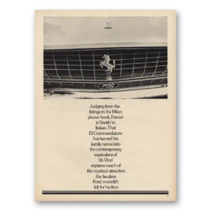 1974 Ford Print Ad | Judging From Listings In Milan Phone Book