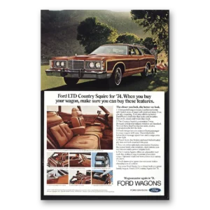 1974 Ford Country Squire Print Ad | Make Sure