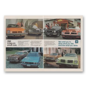 1974 General Motors Print Ad | Big Small Cars