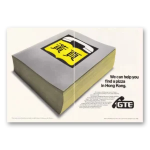 1974 General Telephone GTE Print Ad | Pizza Hong Kong