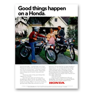 1974 Honda Motorcycle Print Ad | Good Things Happen