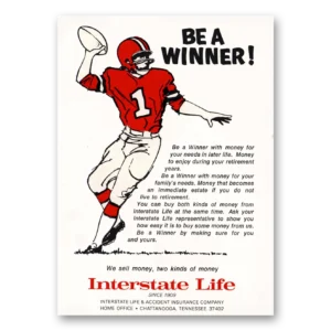 1974 Interstate Life Insurance Print Ad | Be Winner