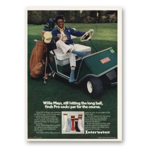 1974 Interwoven Socks Print Ad | Willie Mays