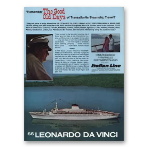 1974 Italian Line Print Ad | Leonardo Da Vinci