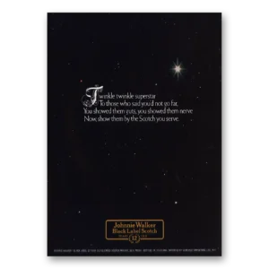1974 Johnnie Walker Black Label Print Ad | Twinkle Twinkle