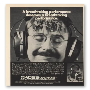 1974 Koss Stereophones Print Ad | Quadrafones