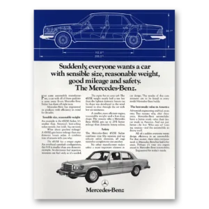 1974 Mercedes Benz 450SE Print Ad | Sensible Size