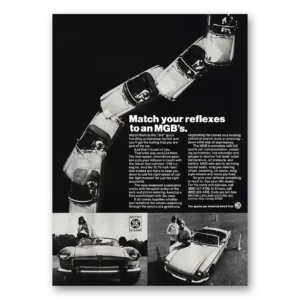 1974 MGB Convertible Print Ad | Match Reflexes
