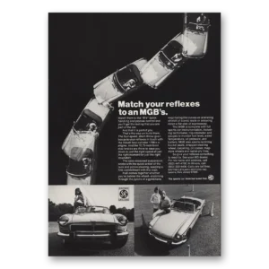 1974 MGB Convertible Print Ad | Match Reflexes