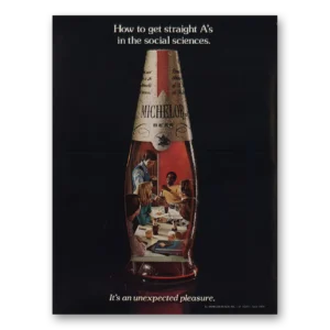1974 Michelob Beer Print Ad | Get Straight As In Social Sciences