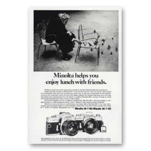 1974 Minolta SRT Camera Print Ad | Lunch With Friends