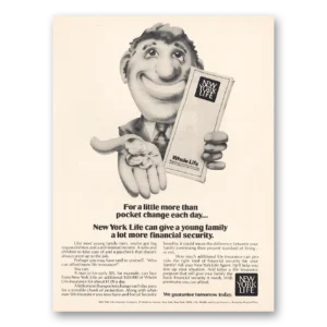 1974 New York Life Insurance Print Ad | Financial Security