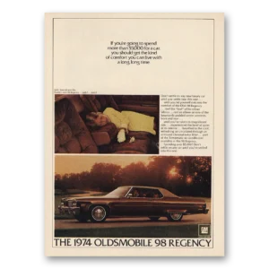 1974 Oldsmobile Ninety Eight Print Ad | Live With Long Long Time