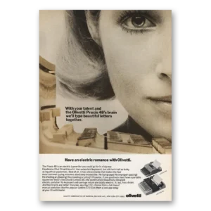 1974 Olivetti Praxis 48 Typewriter Print Ad | Beautiful Letters