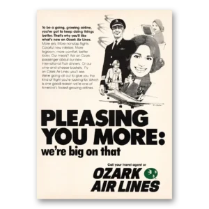 1974 Ozark Airlines Print Ad | Pleasing More
