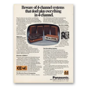 1974 Panasonic Stereo Print Ad | 4 Channel