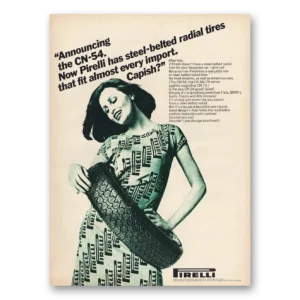 1974 Pirelli Tires Print Ad | Fit Almost Every Import Capish