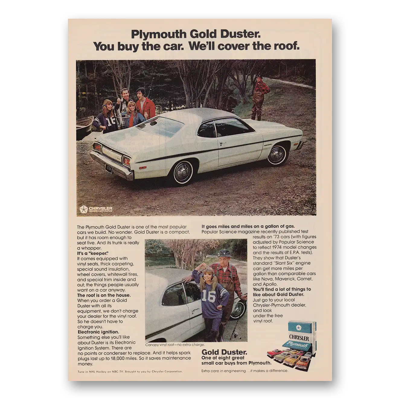 1974 Plymouth Duster Print Ad | Gold Duster
