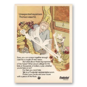 1974 Prudential Insurance Print Ad | Two Vase Hit