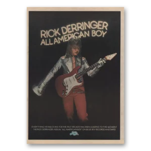 1974 Rick Derringer Promo Print Ad | American Boy