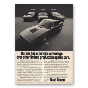 1974 Saab Sonett Print Ad | Limited Production Sports Cars
