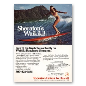1974 Sheraton Hotels Hawaii Print Ad | On Waikiki