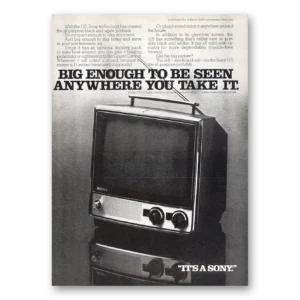 1974 Sony Portable TV Print Ad | Big Enough