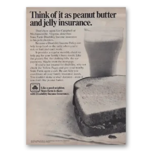 1974 State Farm Insurance Print Ad | Peanut Butter Jelly