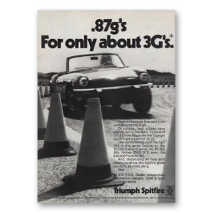 1974 Triumph Spitfire Print Ad | 87gs Only About 3gs