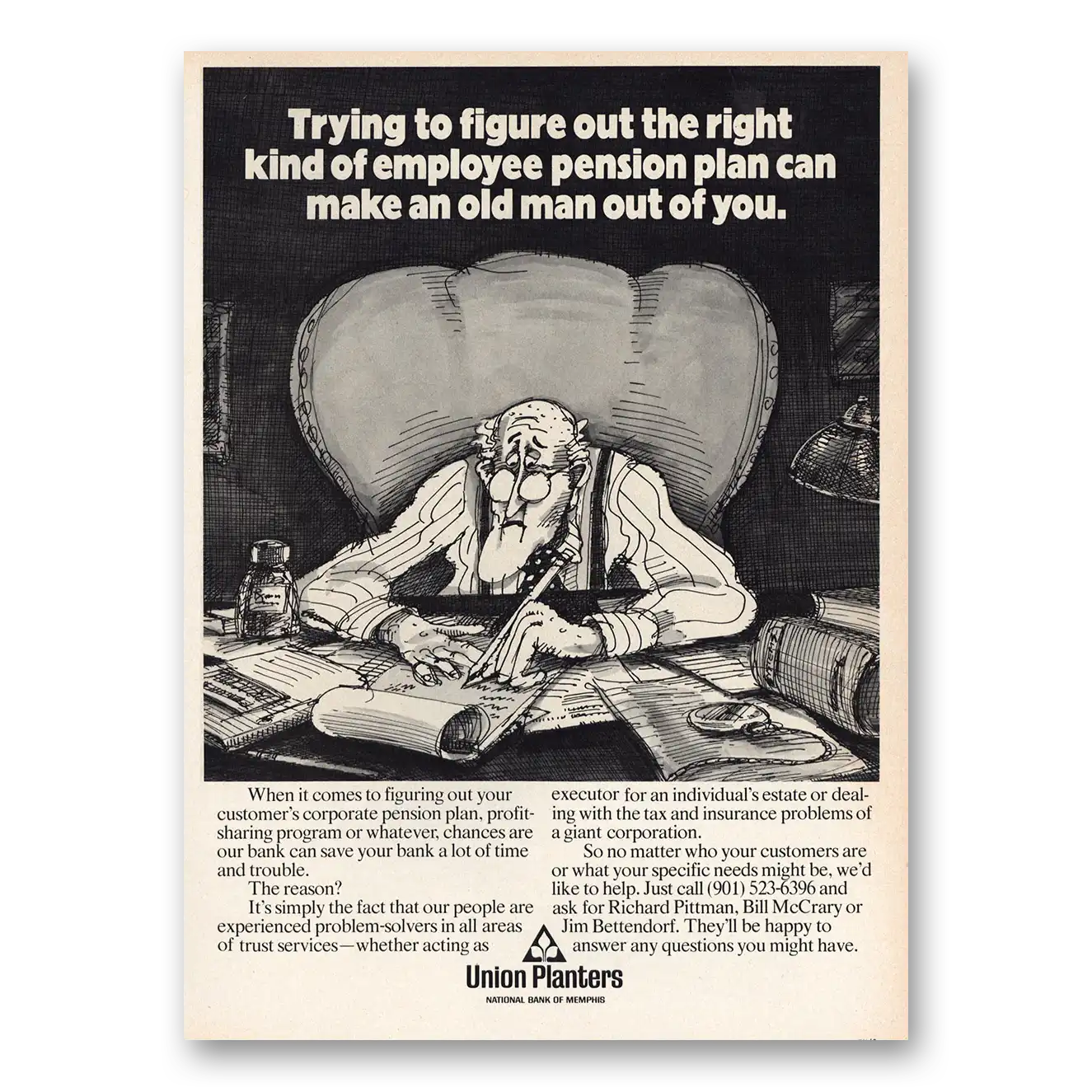 1974 Union Planters Print Ad | Pension Plan