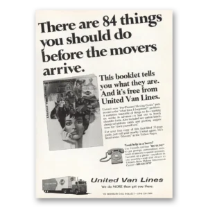 1974 United Van Lines Print Ad | Movers Arrive