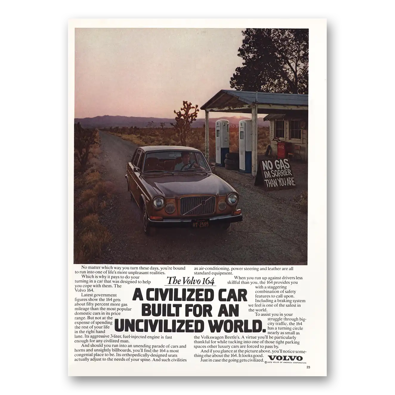 1974 Volvo 164 Print Ad | Civilized Car
