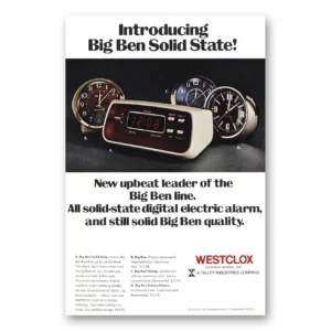 1974 Westclox Clocks Print Ad | Big Ben