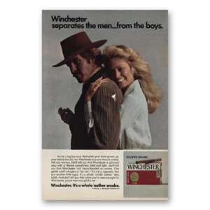 1974 Winchester Cigars Print Ad | Separates Men Boys