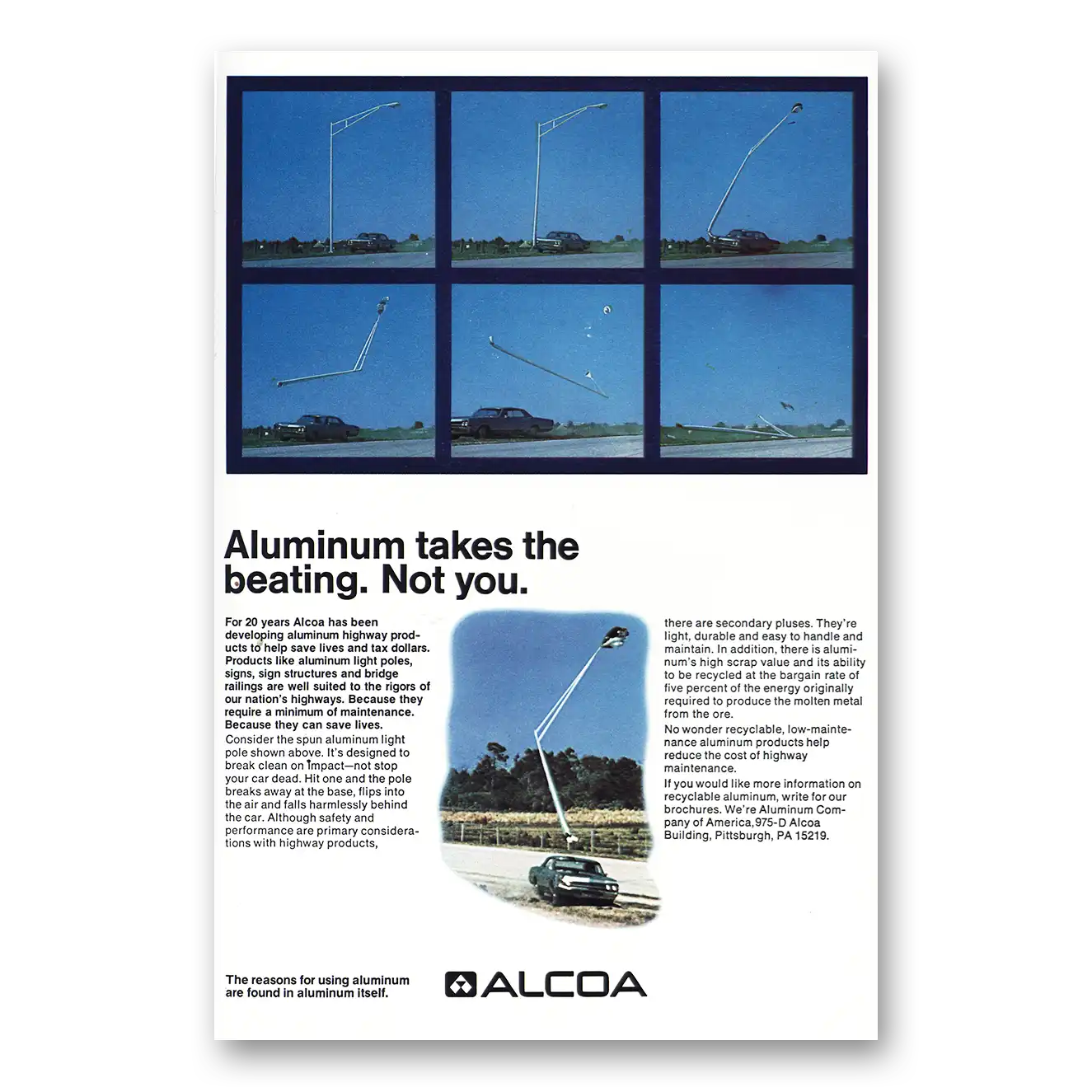 1975 Alcoa Print Ad | Takes Beating