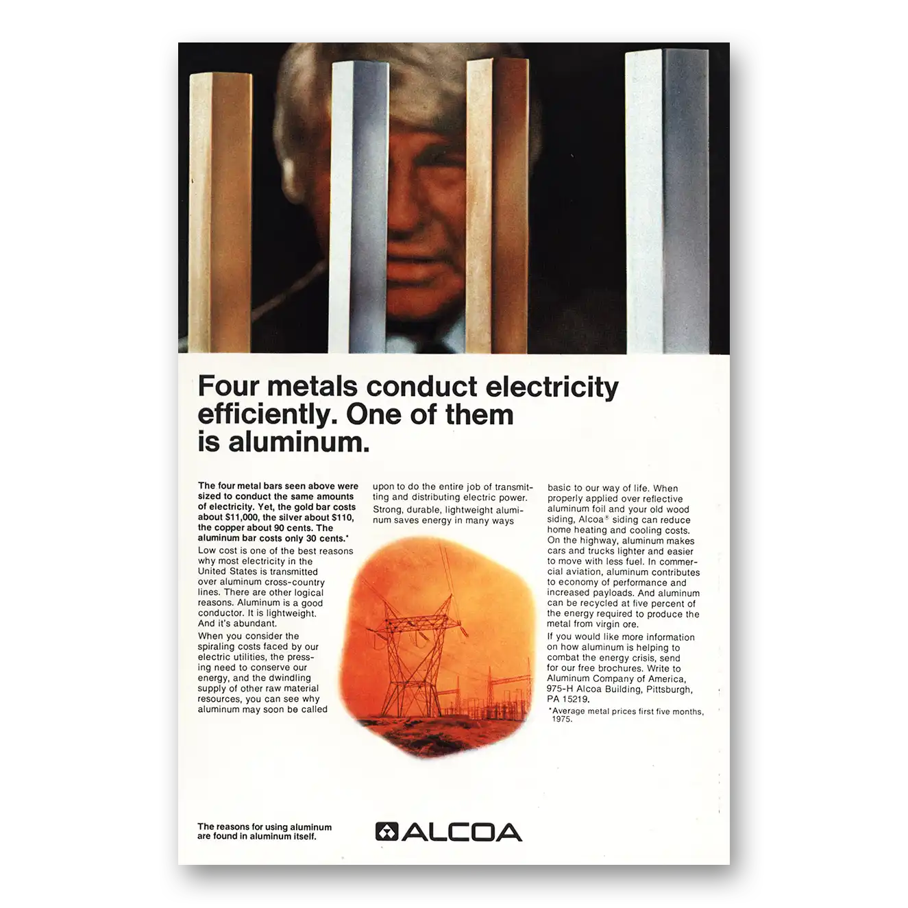 1975 Alcoa Print Ad | Conduct Electricity