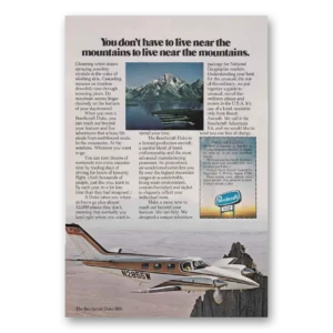 1976 Beechcraft Duke Print Ad | Live Near Mountains