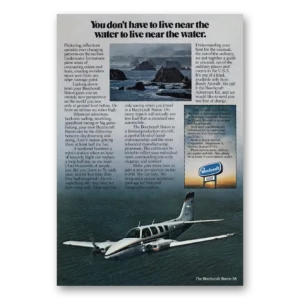 1975 Beechcraft Baron Print Ad | Live Near Water