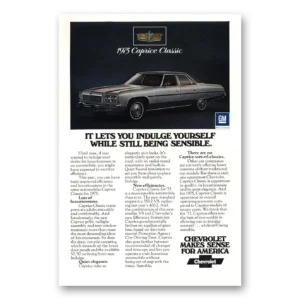 1975 Chevrolet Caprice Print Ad | Indulge Yourself