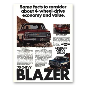 1975 Chevrolet Blazer Print Ad | Facts To Consider 4 Wheel Drive