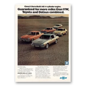 1975 Chevrolet Monza Print Ad | Vega Dura Built