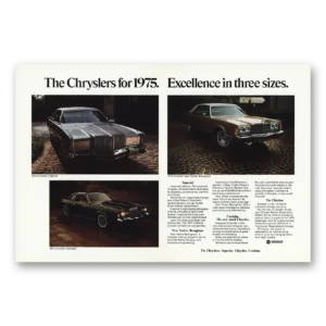 1975 Chrysler Imperial Print Ad | Excellence