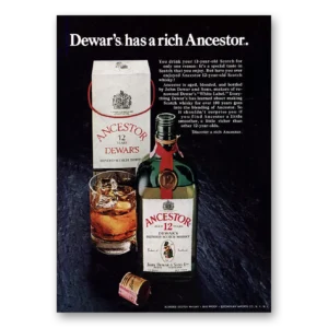 1975 Dewars White Label Print Ad | Rich Ancestor