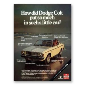 1975 Dodge Colt Print Ad | Little Car