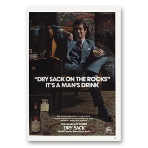 1973 Dry Sack Sherry Print Ad | Mans Drink