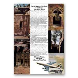 1975 Ethiopian Airlines Print Ad | Lalibela