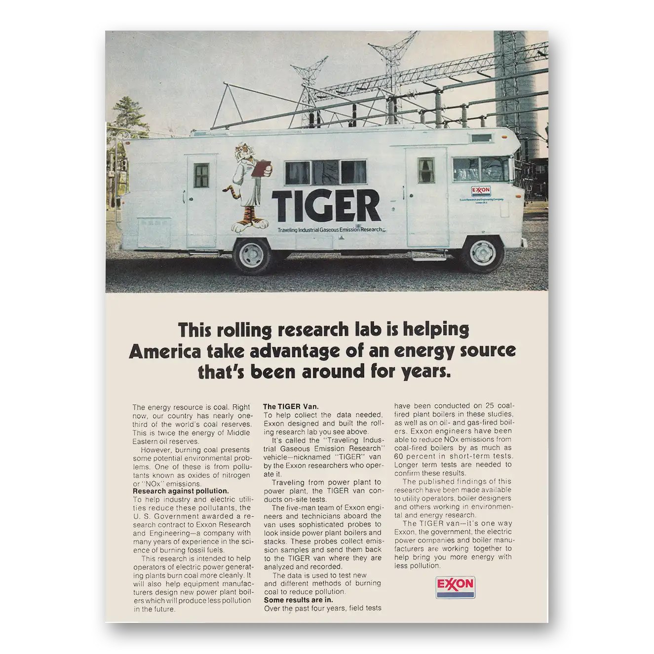 1975 Exxon Print Ad | Rolling Research Lab
