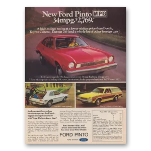 1975 Ford Pinto Print Ad | High Milage