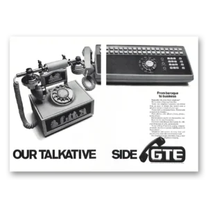 1975 General Telephone GTE Print Ad | Our Talkative Side